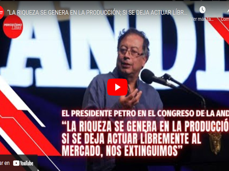 “La riqueza se genera en la producción; si se deja actuar libremente al mercado, nos extinguimos”