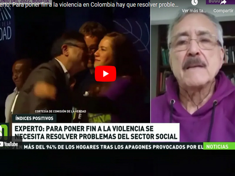 Experto: Para poner fin a la violencia en Colombia hay que resolver problemas del sector social