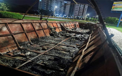 ¡HORROR! Incendiaron monumento “La Piragua”