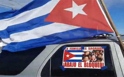 Por el fin del bloqueo de EEUU a Cuba, caravana en Miami