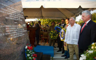 Presidente de Cuba rindió homenaje a víctimas del terrorismo