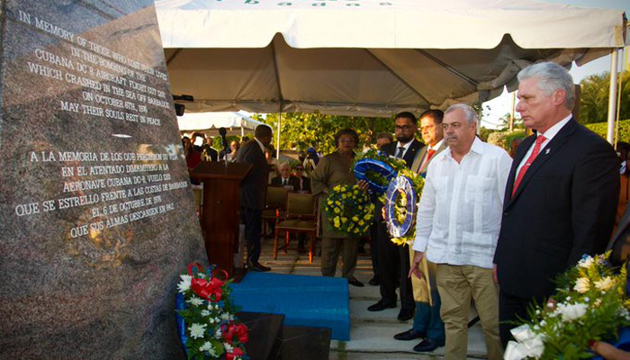 Presidente de Cuba rindió homenaje a víctimas del terrorismo