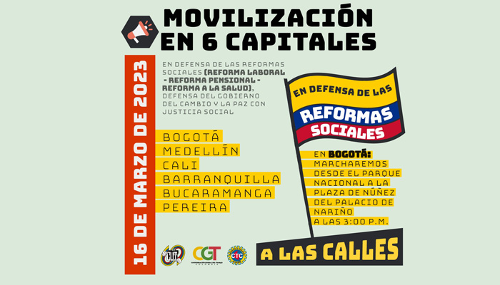 Hoy 16 de marzo movilización en defensa de las Reformas Sociales