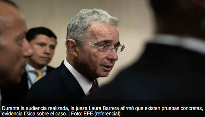 Jueza niega preclusión en caso contra Uribe Vélez