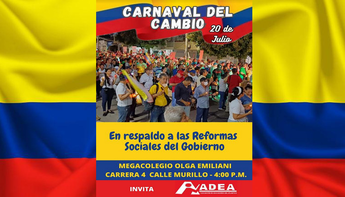 Carnaval del cambio en Barranquilla en apoyo a las reformas