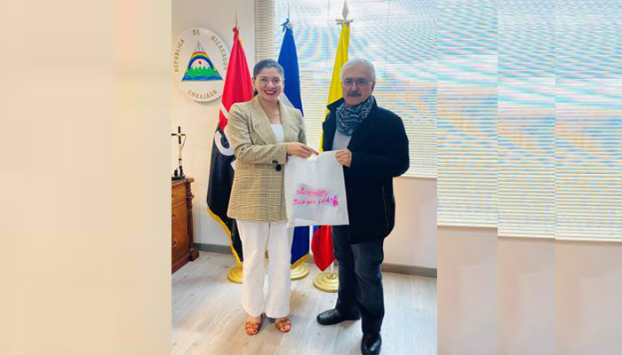Embajada de Nicaragua recibe visita del Presidente del Partido Comunista Colombiano