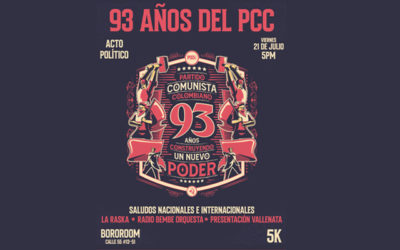 El Partido Comunista Colombiano celebra con actos el aniversario número 93 de su fundación