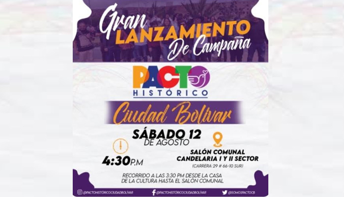 Lanzamiento de lista a Jal del Pacto Histórico en Ciudad Bolívar