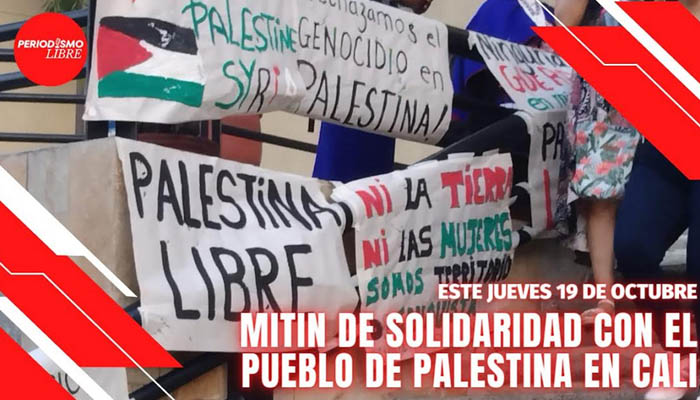 Mitin de solidaridad con el pueblo de palestina en Cali