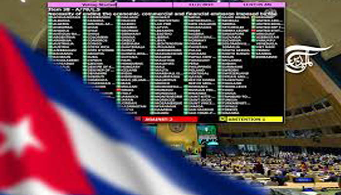 Nuevamente ONU condena bloqueo de Estados Unidos contra el pueblo cubano