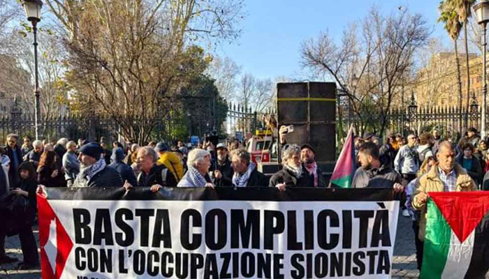 Manifestantes condenan en Italia agresión de Israel contra Palestina