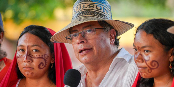 Presidente Petro en Nazareth, La Guajira, tras emergencias por lluvias
