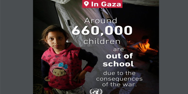 Israel destruyó la mayoría de las escuelas en Gaza, denunció la ONU