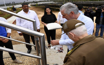 Presidente de Cuba inaugura importante parque solar fotovoltaico