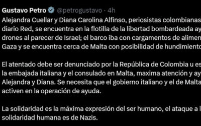 Dos periodistas colombianas iban a bordo del barco bombardeado en Malta, denuncia presidente Petro