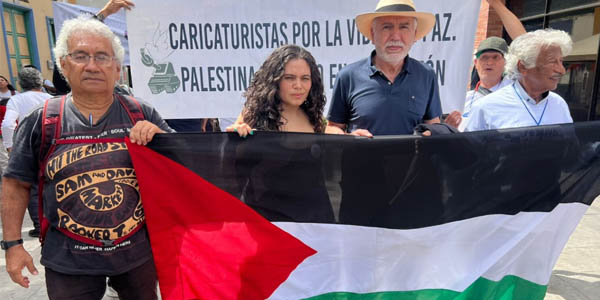 En Calarcá, caricaturistas por la vida y la paz desfilan por Palestina
