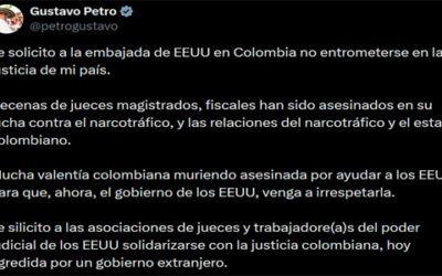 “No entrometerse” en el sistema de justicia de Colombia, exige el presidente Petro a EE.UU.