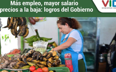 Más empleo, mayor salario y precios a la baja: logros del Gobierno