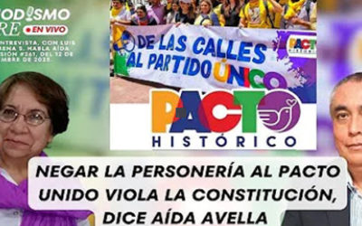 Negar la personería al pacto unido viola la constitución, dice la senadora Aída Avella