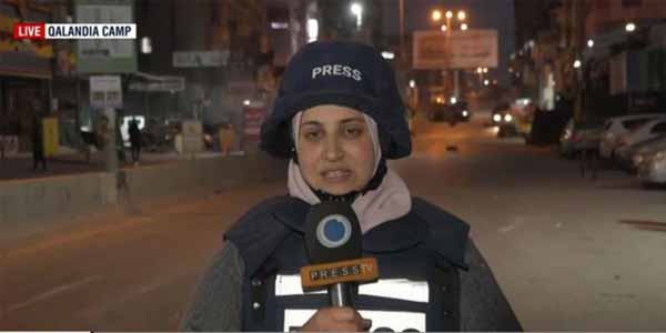 Reportera de Press TV herida por fuego israelí durante cobertura en Al-Quds