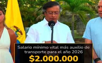 El presidente Petro anuncia salario vital de 2 millones de pesos, incluido transporte, para 2026