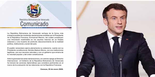 Venezuela rechazó insolentes declaraciones del presidente de Francia