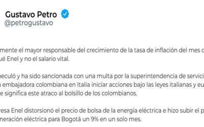 “El mayor responsable del crecimiento de la inflación de marzo fue Enel y no el salario vital”: Presidente Petro