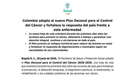 Ministerio de Salud lanzó el nuevo Plan Decenal contra el cáncer con enfoque territorial
