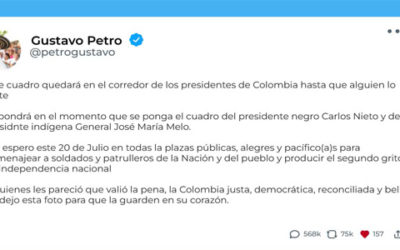 Presidente Petro revela el retrato que hará parte de la galería de los expresidentes e invita a la conmemoración del 20 de Julio